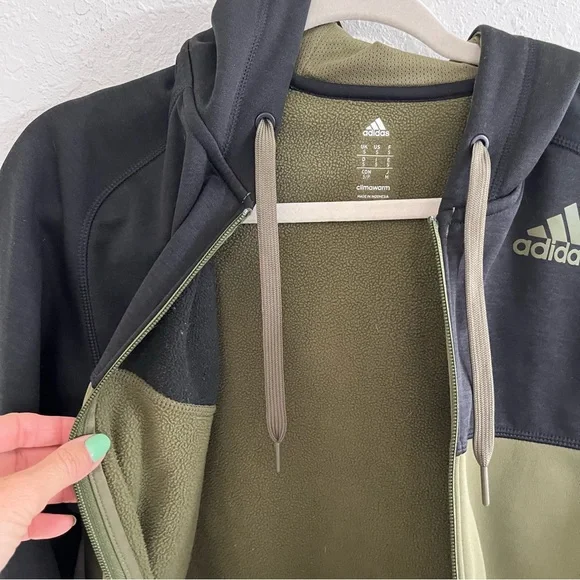 Adidas “Olive/Black” Jacket Terrex Tech Fleece Light Hooded Jacket - Picture 8 of 9